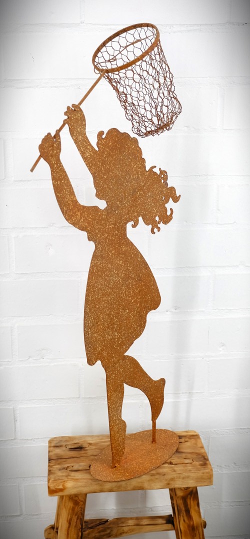 Silhouet - Meisje met vlindernetje
