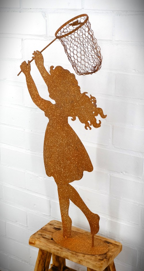 Silhouet - Meisje met vlindernetje