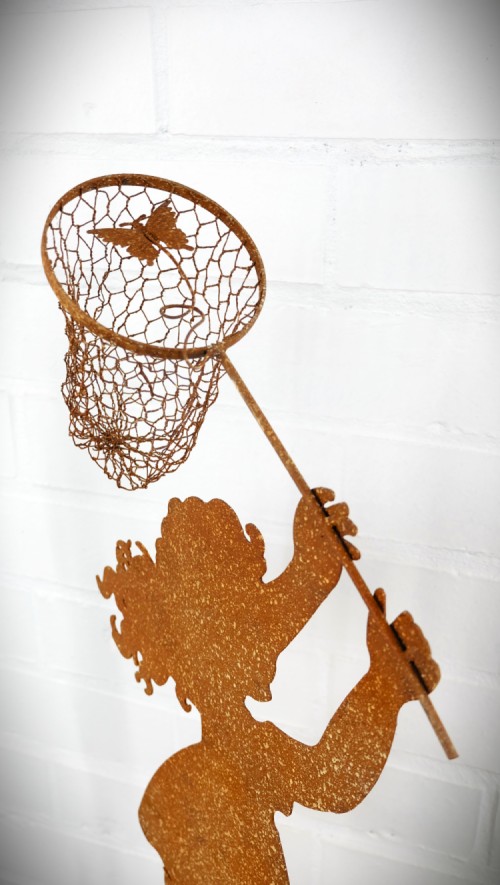 Silhouet - Meisje met vlindernetje