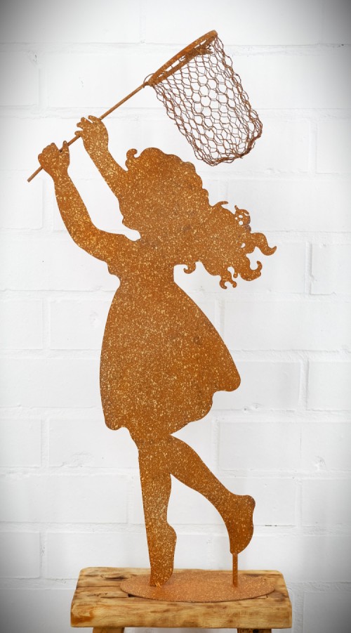 Silhouet - Meisje met vlindernetje