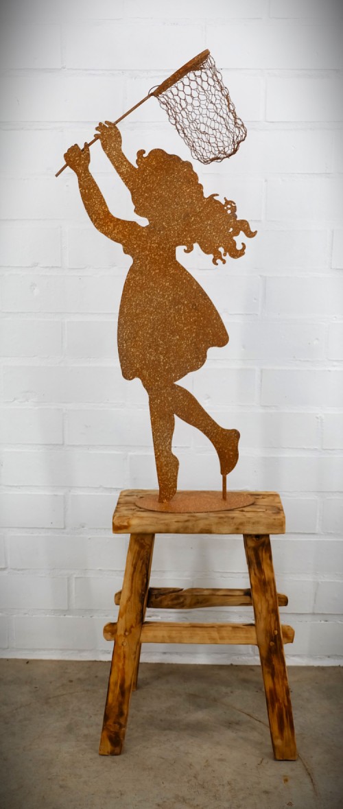 Silhouet - Meisje met vlindernetje